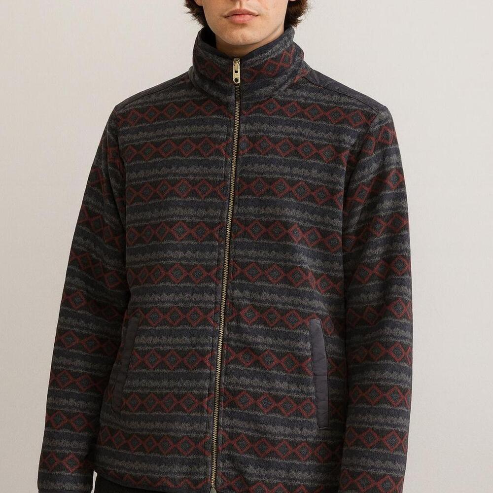Original Use Fleece Jacket Men’s XS – Aztec Pattern Full Zip Cozy Pullover